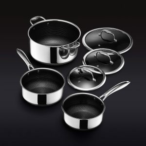 Hexclad Hybrid Pot Set with Lids, 6-pc