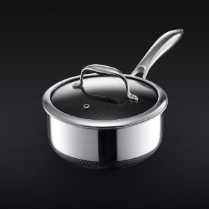 Hexclad Hybrid Saucepan With Lid, 2-Qt